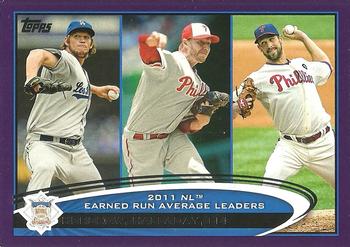 2012 Topps - Purple #297 Clayton Kershaw / Roy Halladay / Cliff Lee Front