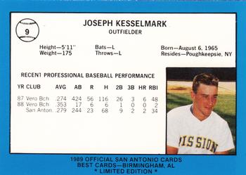 1989 Best San Antonio Missions - Platinum #9 Joseph Kesselmark  Back