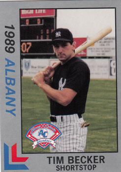 1989 Best Albany-Colonie Yankees - Platinum #20 Tim Becker Front