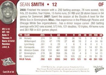 2009 MultiAd Somerset Patriots #29 Sean Smith Back
