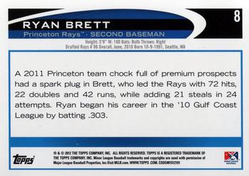 2012 Topps Pro Debut #8 Ryan Brett Back