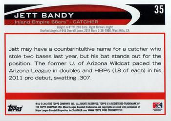 2012 Topps Pro Debut #35 Jett Bandy Back