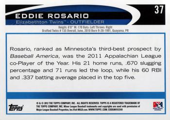 2012 Topps Pro Debut #37 Eddie Rosario Back