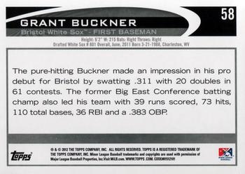 2012 Topps Pro Debut #58 Grant Buckner Back