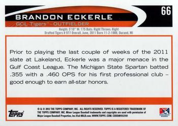 2012 Topps Pro Debut #66 Brandon Eckerle Back