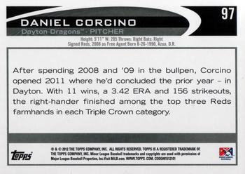 2012 Topps Pro Debut #97 Daniel Corcino Back
