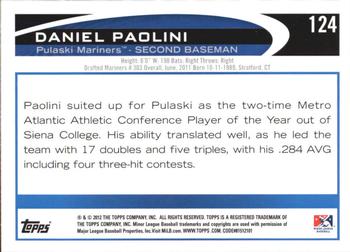 2012 Topps Pro Debut #124 Daniel Paolini Back