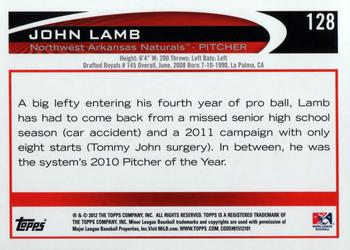 2012 Topps Pro Debut #128 John Lamb Back