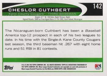 2012 Topps Pro Debut #142 Cheslor Cuthbert Back