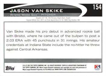 2012 Topps Pro Debut #154 Jason Van Skike Back
