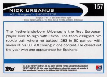 2012 Topps Pro Debut #157 Nick Urbanus Back