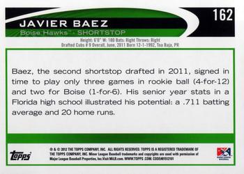 2012 Topps Pro Debut #162 Javier Baez Back