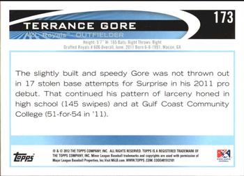 2012 Topps Pro Debut #173 Terrance Gore Back