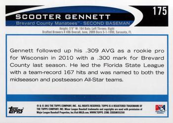 2012 Topps Pro Debut #175 Scooter Gennett Back