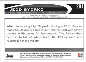2012 Topps Pro Debut #201 Jedd Gyorko Back