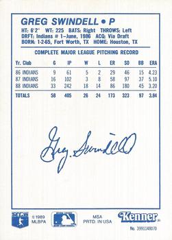 1989 Kenner Starting Lineup Cards #3991148070 Greg Swindell Back
