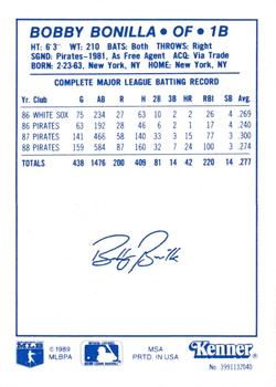 1989 Kenner Starting Lineup Cards #3991132040 Bobby Bonilla Back