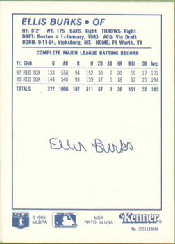 1989 Kenner Starting Lineup Cards #3991143040 Ellis Burks Back
