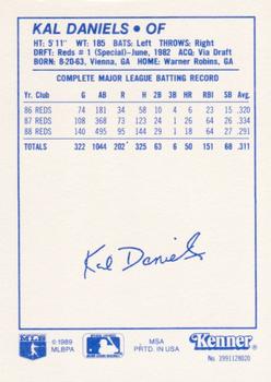 1989 Kenner Starting Lineup Cards #3991128020 Kal Daniels Back