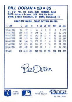 1989 Kenner Starting Lineup Cards #3991130060 Bill Doran Back