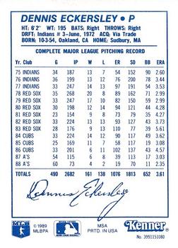 1989 Kenner Starting Lineup Cards #3991151080 Dennis Eckersley Back