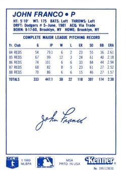 1989 Kenner Starting Lineup Cards #3991128030 John Franco Back