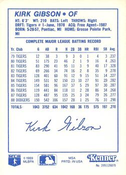 1989 Kenner Starting Lineup Cards #3991126070 Kirk Gibson Back