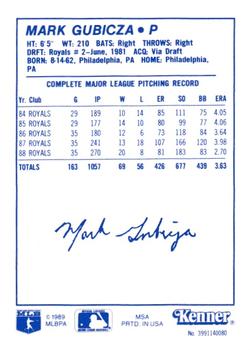 1989 Kenner Starting Lineup Cards #3991140080 Mark Gubicza Back