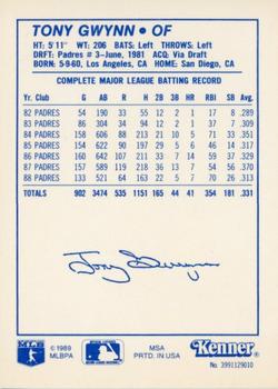 1989 Kenner Starting Lineup Cards #3991129010 Tony Gwynn Back