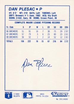 1989 Kenner Starting Lineup Cards #3991146060 Dan Plesac Back