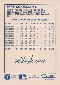1989 Kenner Starting Lineup Cards #3991126090 Mike Scioscia Back