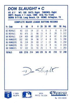 1989 Kenner Starting Lineup Cards #3991144090 Don Slaught Back