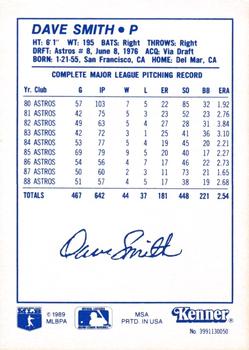 1989 Kenner Starting Lineup Cards #3991130050 Dave Smith Back