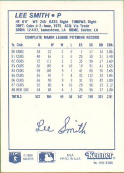 1989 Kenner Starting Lineup Cards #3991143060 Lee Smith Back