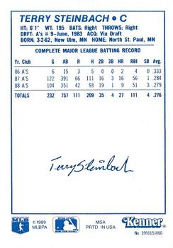1989 Kenner Starting Lineup Cards #3991151060 Terry Steinbach Back