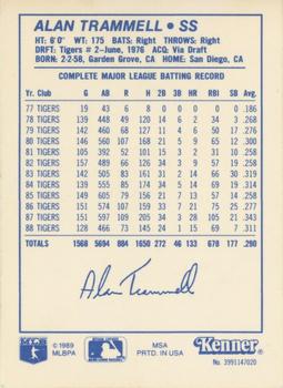 1989 Kenner Starting Lineup Cards #3991147020 Alan Trammell Back