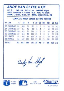 1989 Kenner Starting Lineup Cards #3991132020 Andy Van Slyke Back