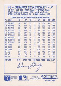 1990 Kenner Starting Lineup Cards #4691012050 Dennis Eckersley Back