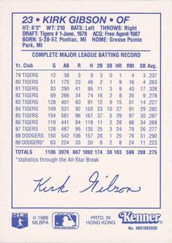 1990 Kenner Starting Lineup Cards #4691002030 Kirk Gibson Back