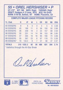 1990 Kenner Starting Lineup Cards #4691002020 Orel Hershiser Back