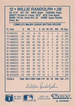 1990 Kenner Starting Lineup Cards #4691002060 Willie Randolph Back