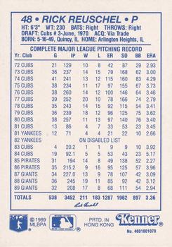 1990 Kenner Starting Lineup Cards #4691001070 Rick Reuschel Back