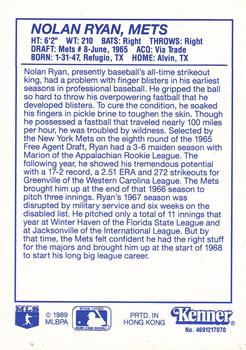 1990 Kenner Starting Lineup Cards #4691217070 Nolan Ryan Back