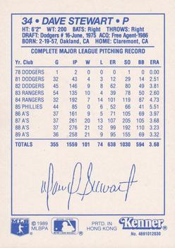 1990 Kenner Starting Lineup Cards #4691012030 Dave Stewart Back