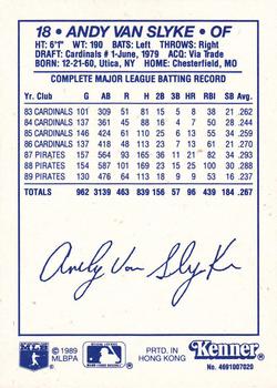 1990 Kenner Starting Lineup Cards #4691007020 Andy Van Slyke Back