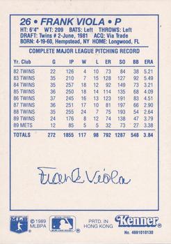 1990 Kenner Starting Lineup Cards #4691010130 Frank Viola Back