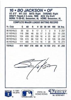 1991 Kenner Starting Lineup Cards #5376214011 Bo Jackson Back