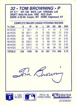 1991 Kenner Starting Lineup Cards #5376206050 Tom Browning Back