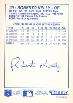1991 Kenner Starting Lineup Cards #5376207070 Roberto Kelly Back