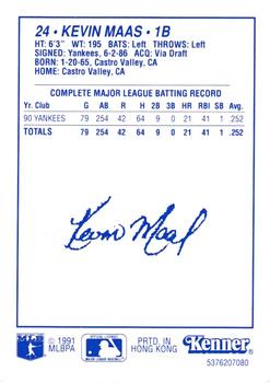 1991 Kenner Starting Lineup Cards #5376207080 Kevin Maas Back
